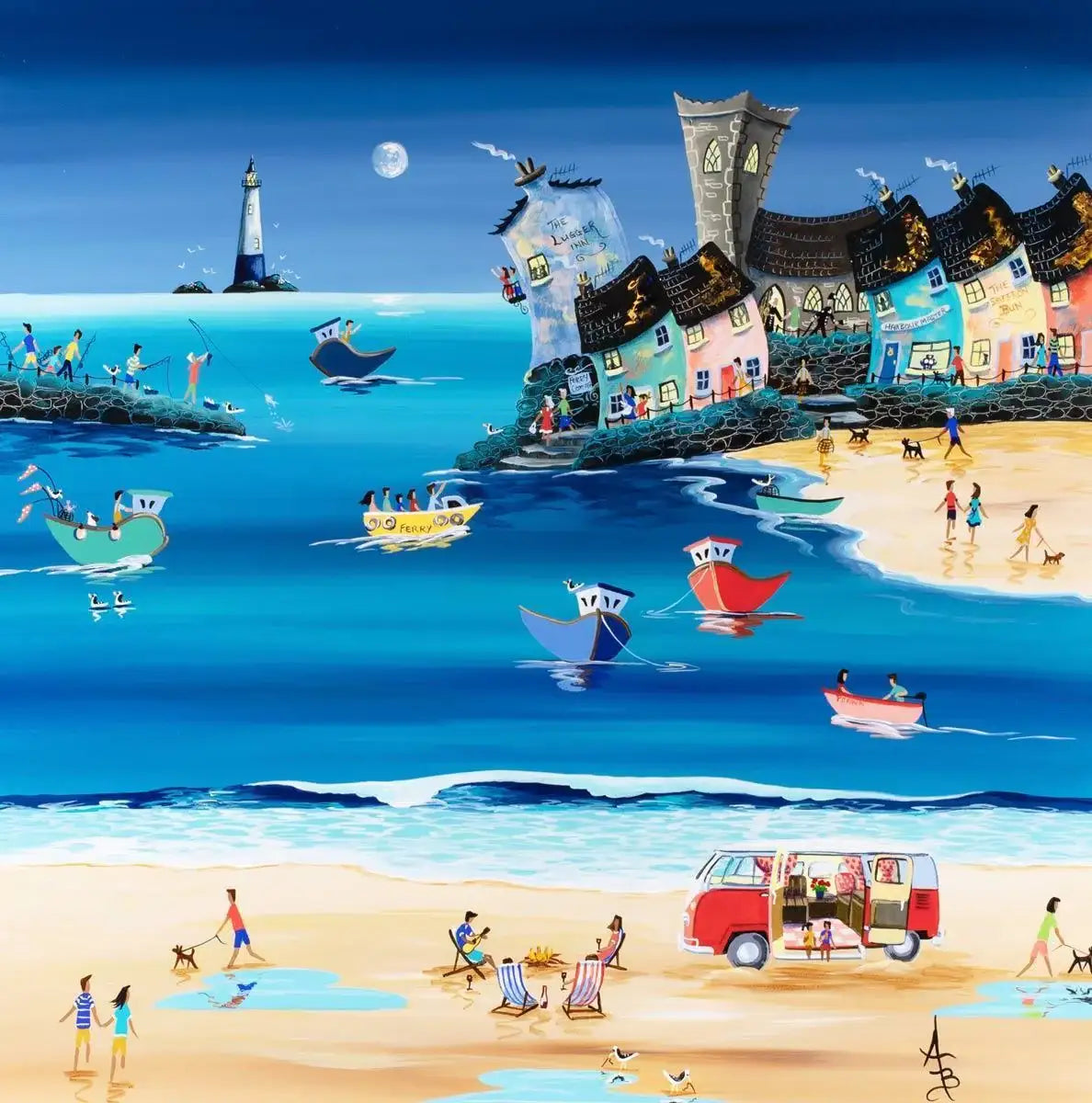 Music by Moonlight - Original - SOLD by artist Anne Blundell - Wyecliffe Galleries