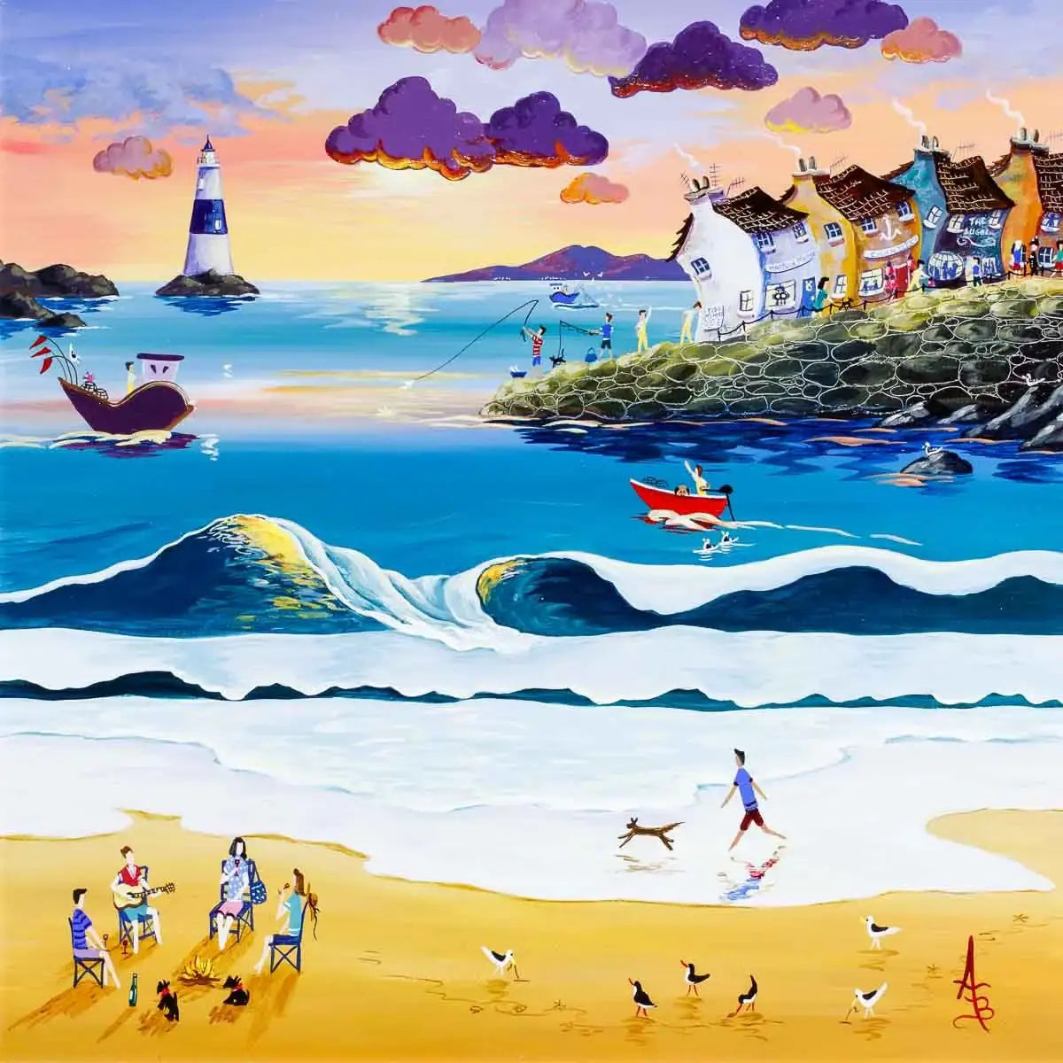 Music By The Waves - Original - SOLD by artist Anne Blundell - Wyecliffe Galleries