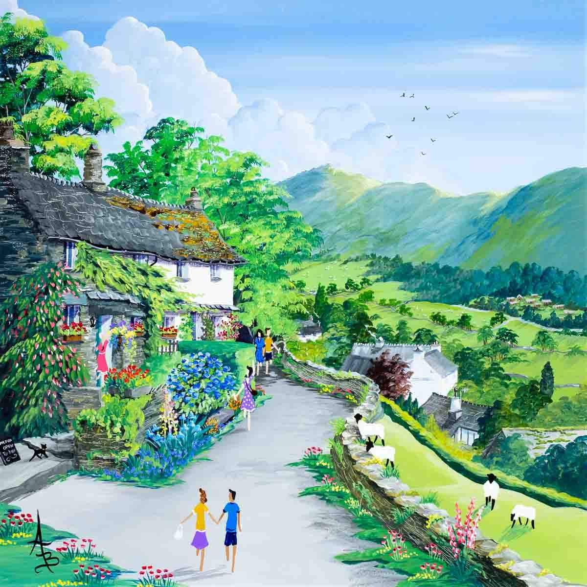 On The Trout Beck Garden Trail - Original - SOLD by artist Anne Blundell - Wyecliffe Galleries