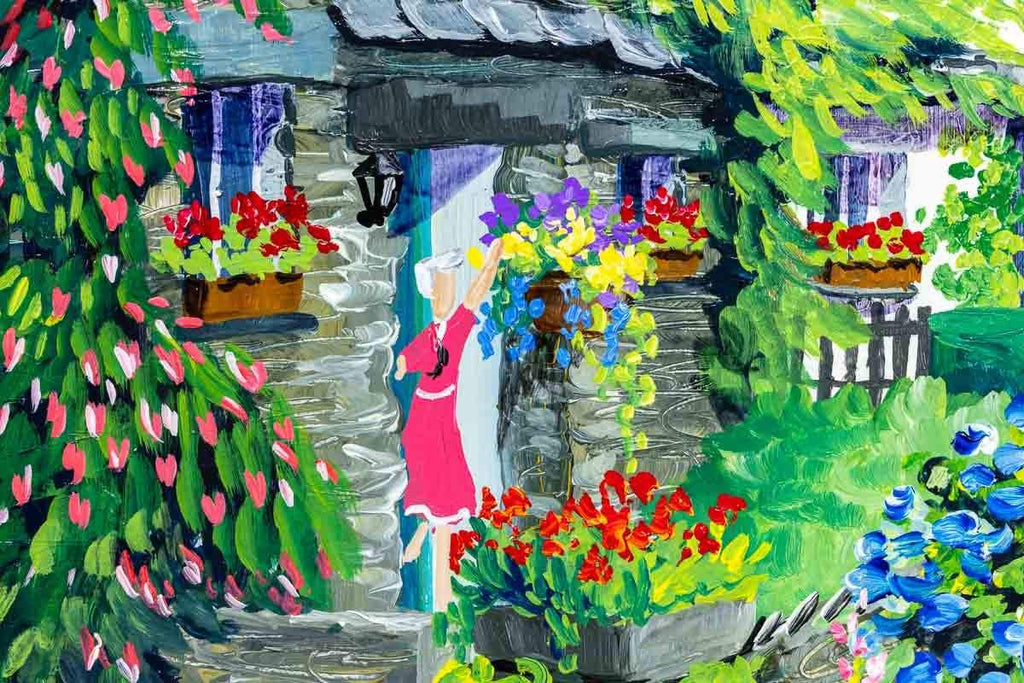 On The Trout Beck Garden Trail - Original - SOLD by artist Anne Blundell - Wyecliffe Galleries