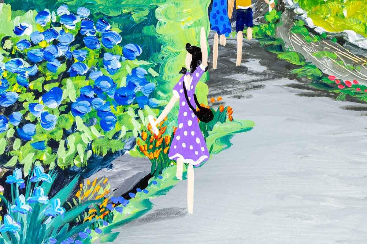 On The Trout Beck Garden Trail - Original - SOLD by artist Anne Blundell - Wyecliffe Galleries