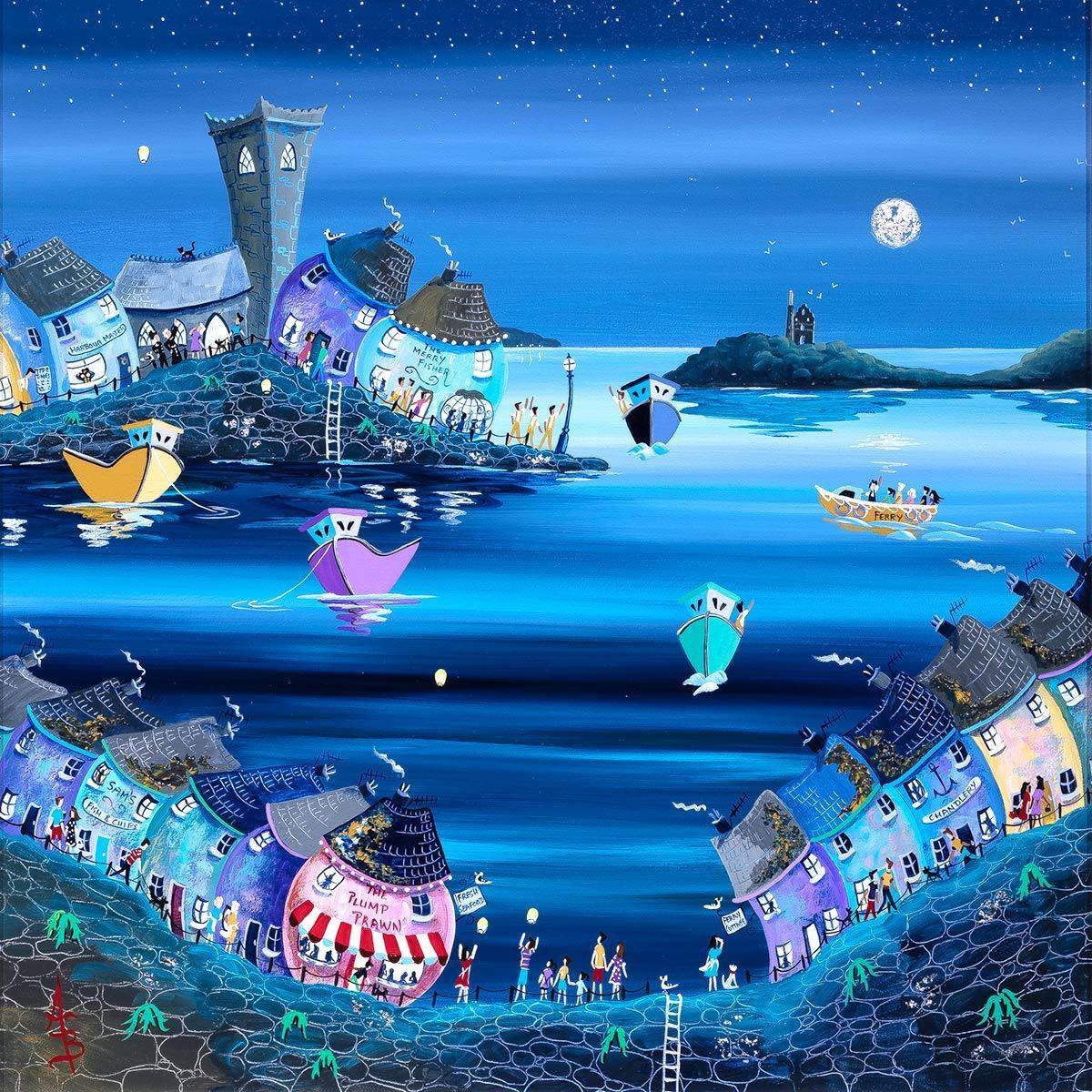 Party at the Prawn - Original - SOLD by artist Anne Blundell - Wyecliffe Galleries