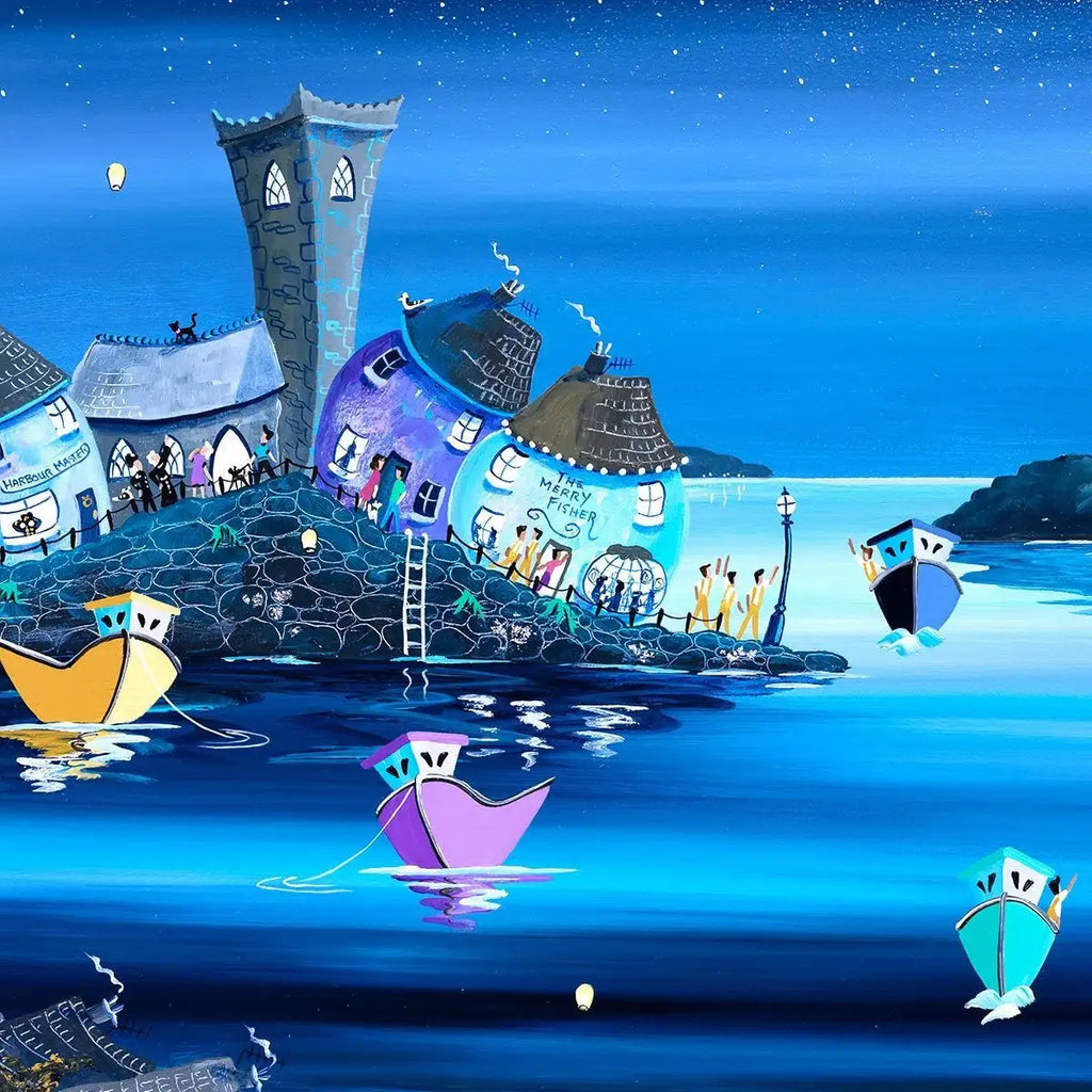 Party at the Prawn - Original - SOLD by artist Anne Blundell - Wyecliffe Galleries