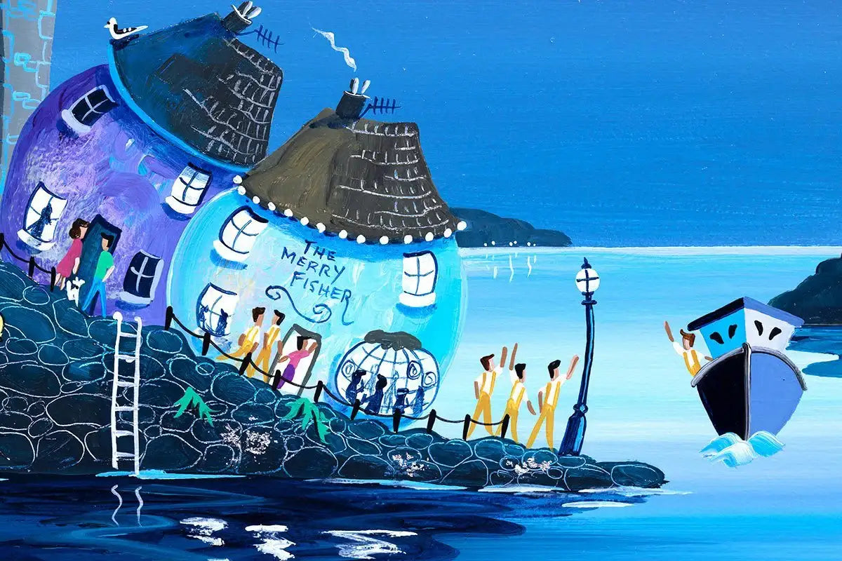 Party at the Prawn - Original - SOLD by artist Anne Blundell - Wyecliffe Galleries