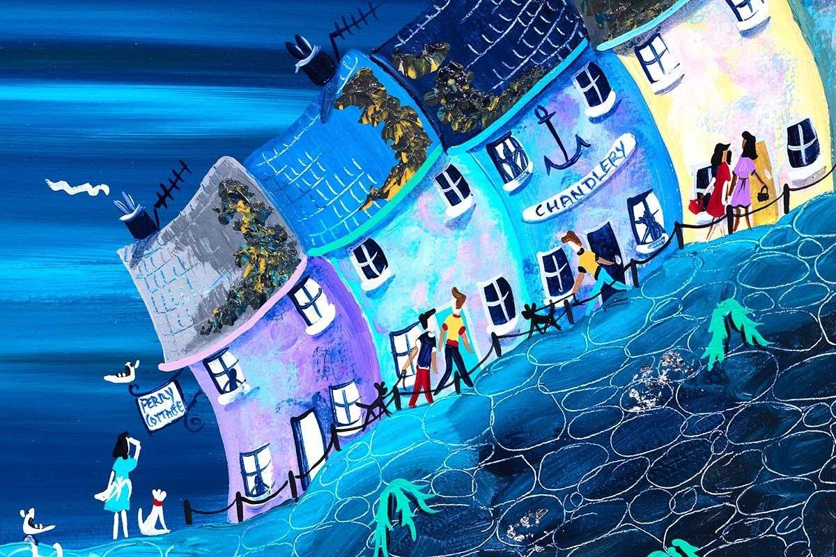 Party at the Prawn - Original - SOLD by artist Anne Blundell - Wyecliffe Galleries