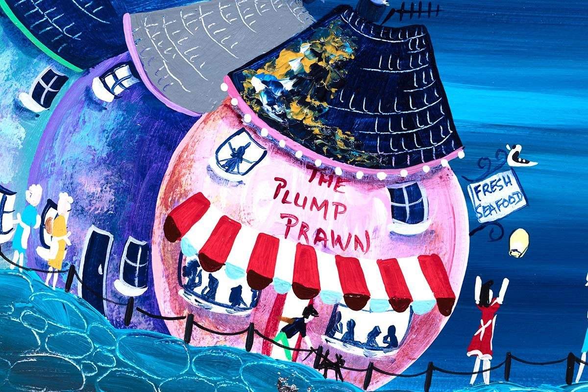 Party at the Prawn - Original - SOLD by artist Anne Blundell - Wyecliffe Galleries