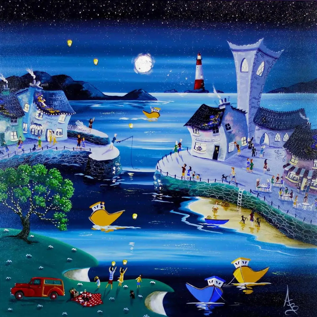 Party on the Clifftop - SOLD by artist Anne Blundell - Wyecliffe Galleries