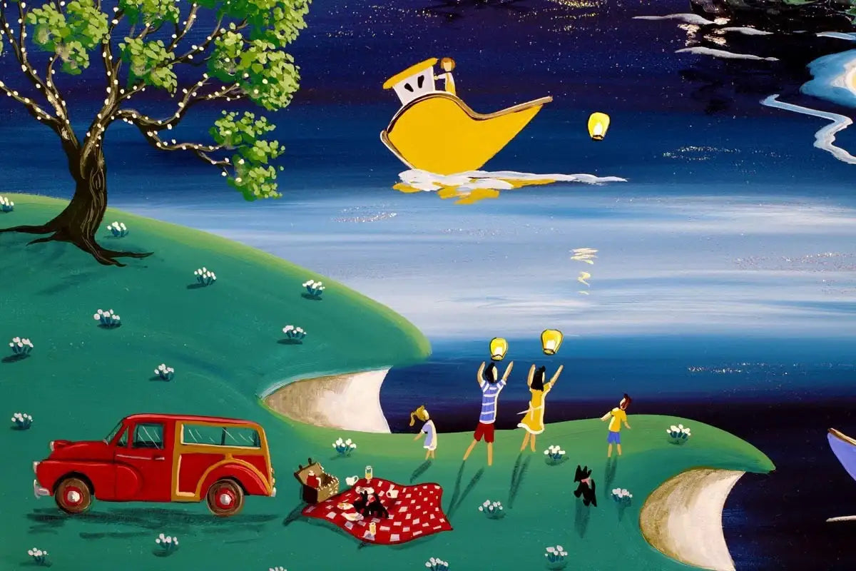 Party on the Clifftop - SOLD by artist Anne Blundell - Wyecliffe Galleries