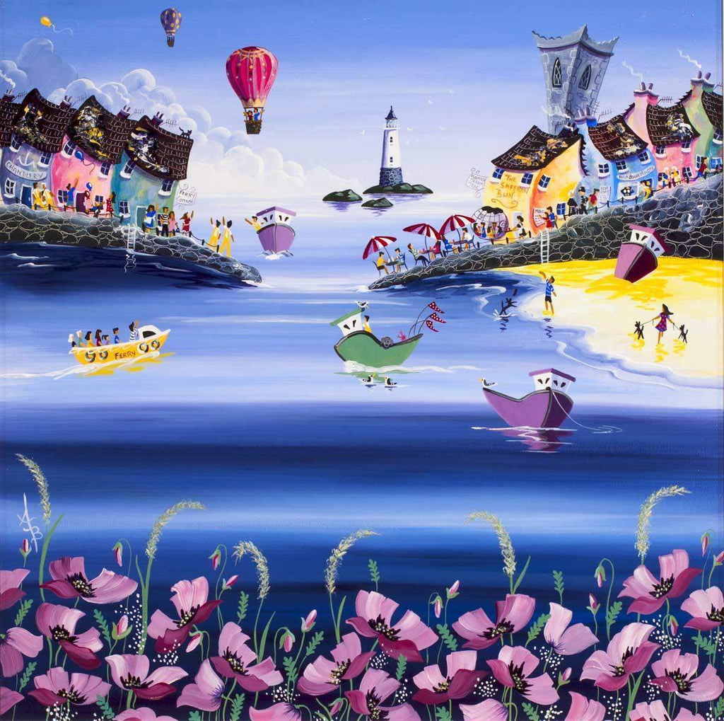 Poppies Above The Bay - Original - SOLD by artist Anne Blundell - Wyecliffe Galleries