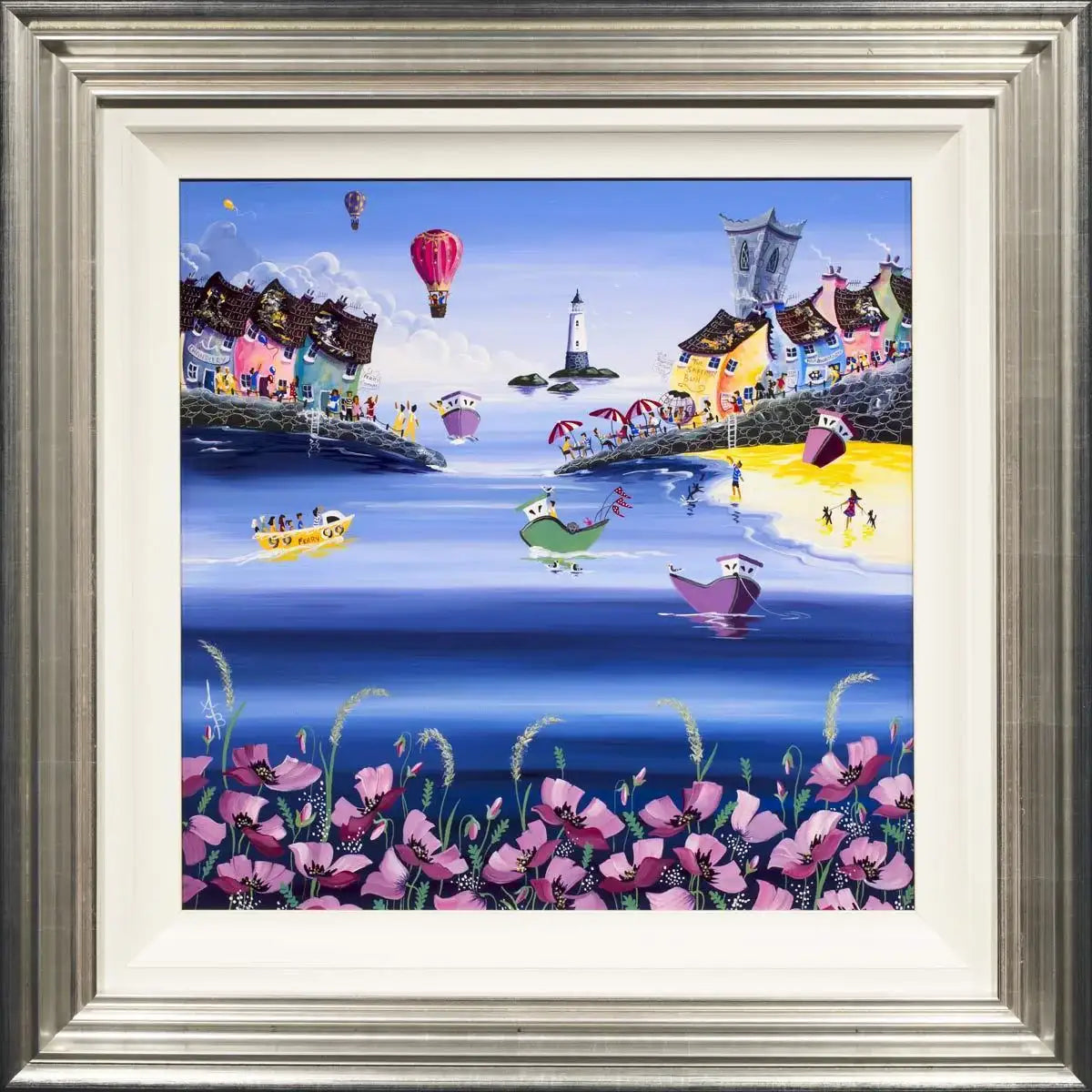 Poppies Above The Bay - Original - SOLD by artist Anne Blundell - Wyecliffe Galleries