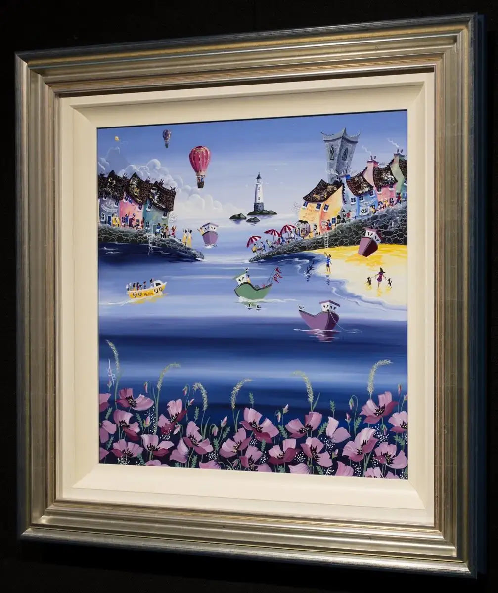 Poppies Above The Bay - Original - SOLD by artist Anne Blundell - Wyecliffe Galleries