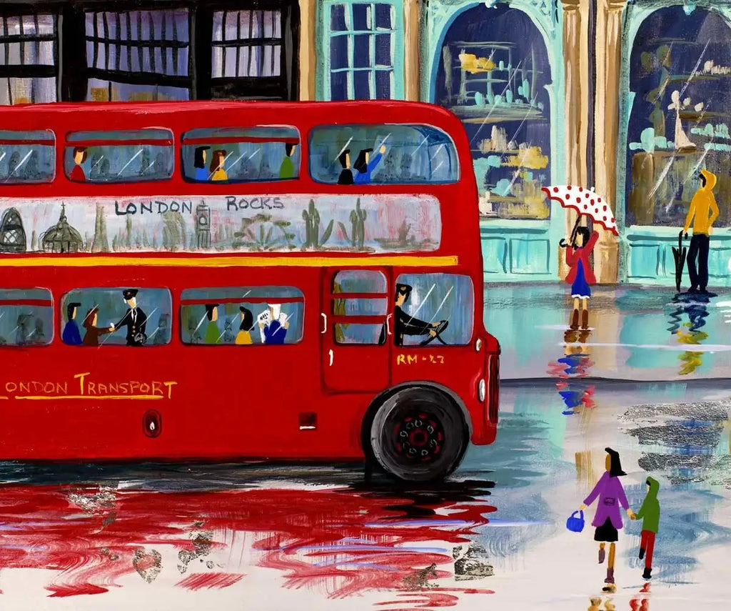 Rainy Day Piccadilly - SOLD by artist Anne Blundell - Wyecliffe Galleries