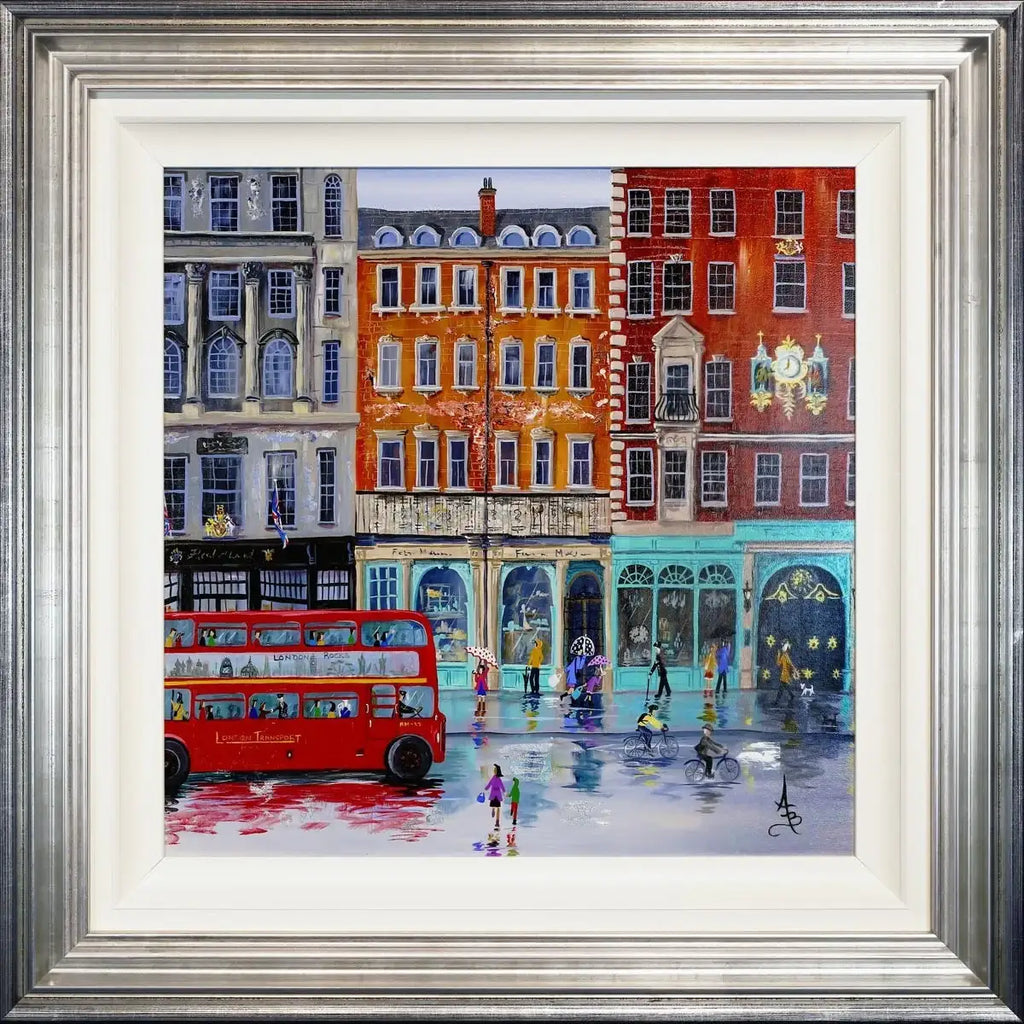 Rainy Day Piccadilly - SOLD by artist Anne Blundell - Wyecliffe Galleries
