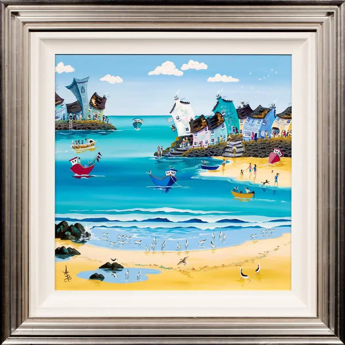 Sanderlings Beside The Surf - Original - SOLD by artist Anne Blundell - Wyecliffe Galleries