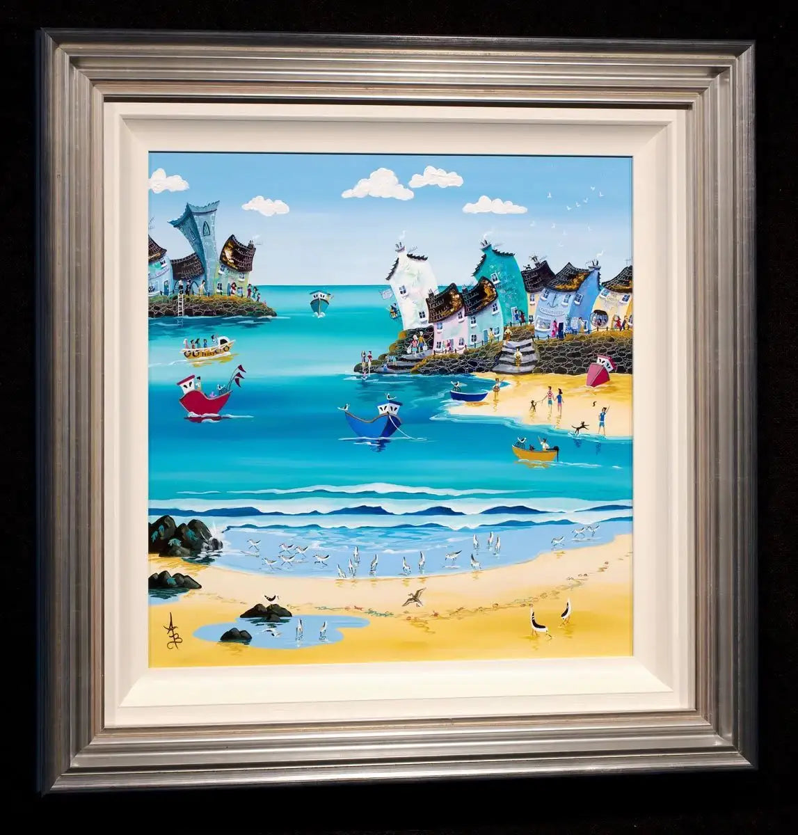 Sanderlings Beside The Surf - Original - SOLD by artist Anne Blundell - Wyecliffe Galleries