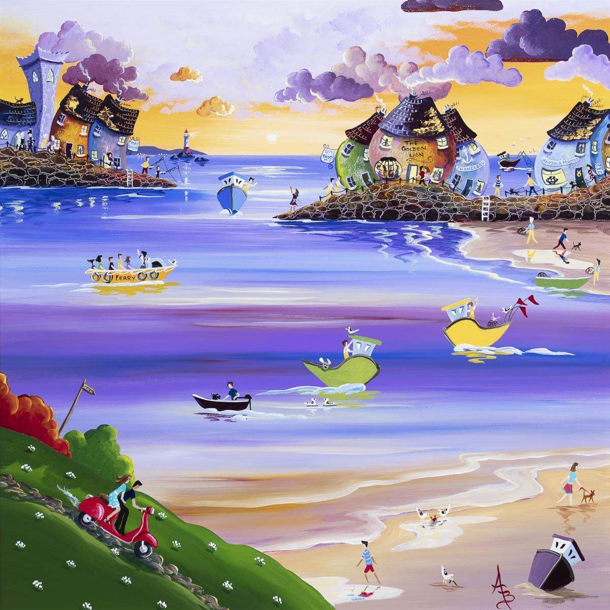 Scooting Down To Sunset Cove - Original - SOLD by artist Anne Blundell - Wyecliffe Galleries