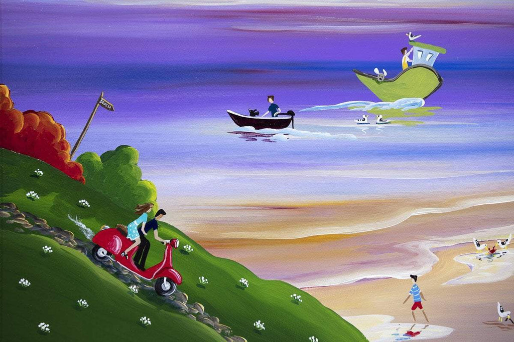 Scooting Down To Sunset Cove - Original - SOLD by artist Anne Blundell - Wyecliffe Galleries