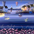 Seaside Poppies and Balloons - SOLD by artist Anne Blundell - Wyecliffe Galleries