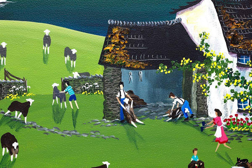 Shearing the Herdwicks - Original - SOLD by artist Anne Blundell - Wyecliffe Galleries