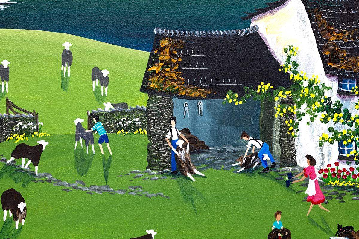Shearing the Herdwicks - Original - SOLD by artist Anne Blundell - Wyecliffe Galleries