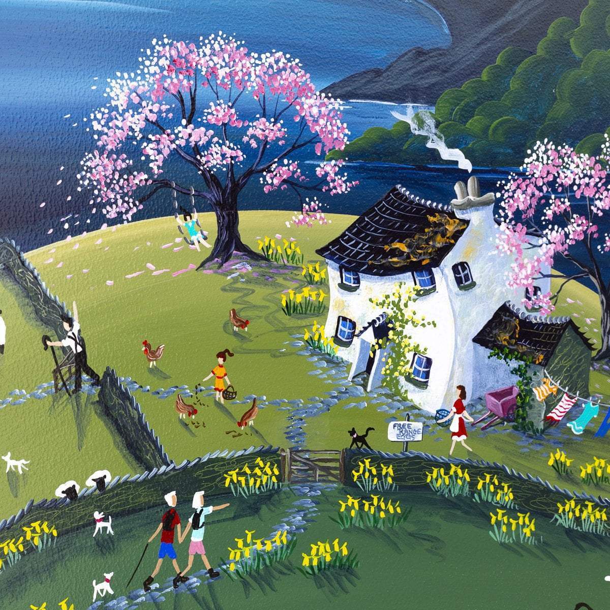 Spring at Cherry Tree Farm - SOLD by artist Anne Blundell - Wyecliffe Galleries