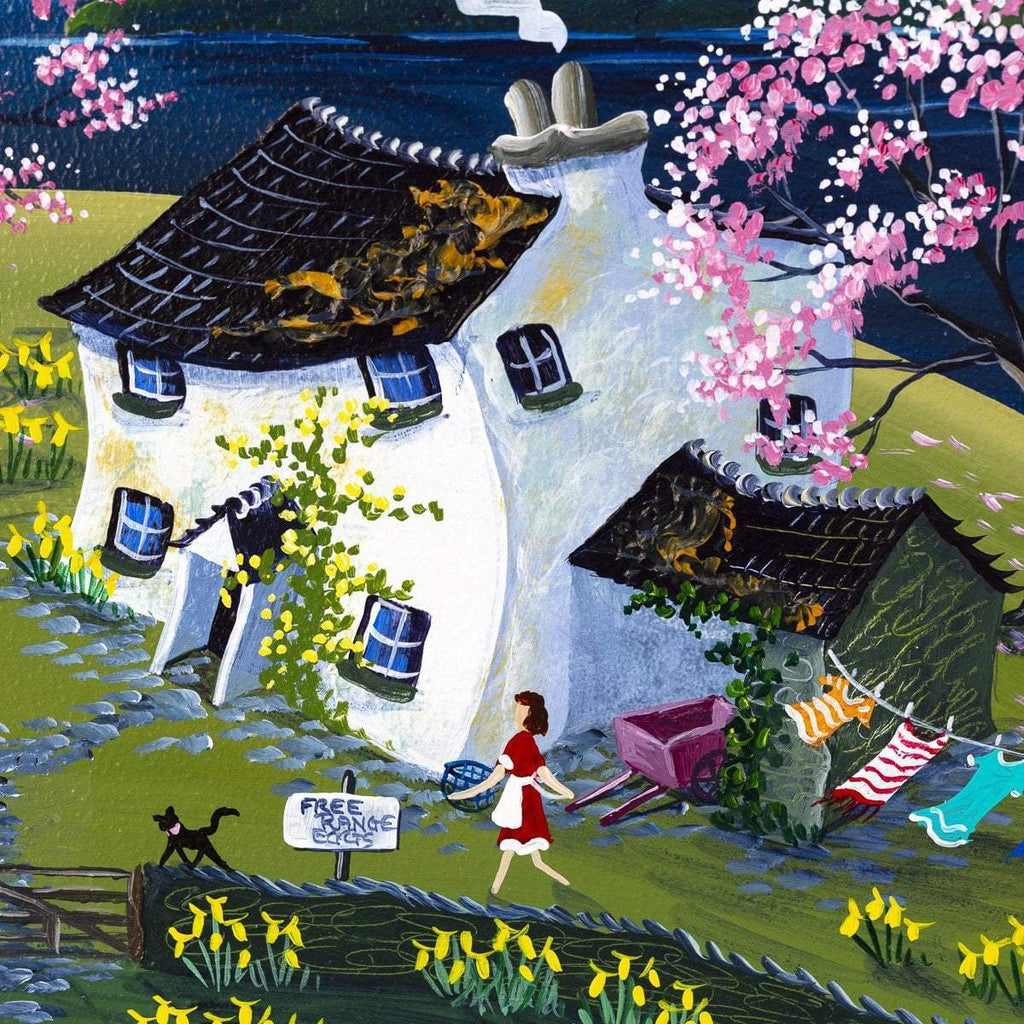 Spring at Cherry Tree Farm - SOLD by artist Anne Blundell - Wyecliffe Galleries