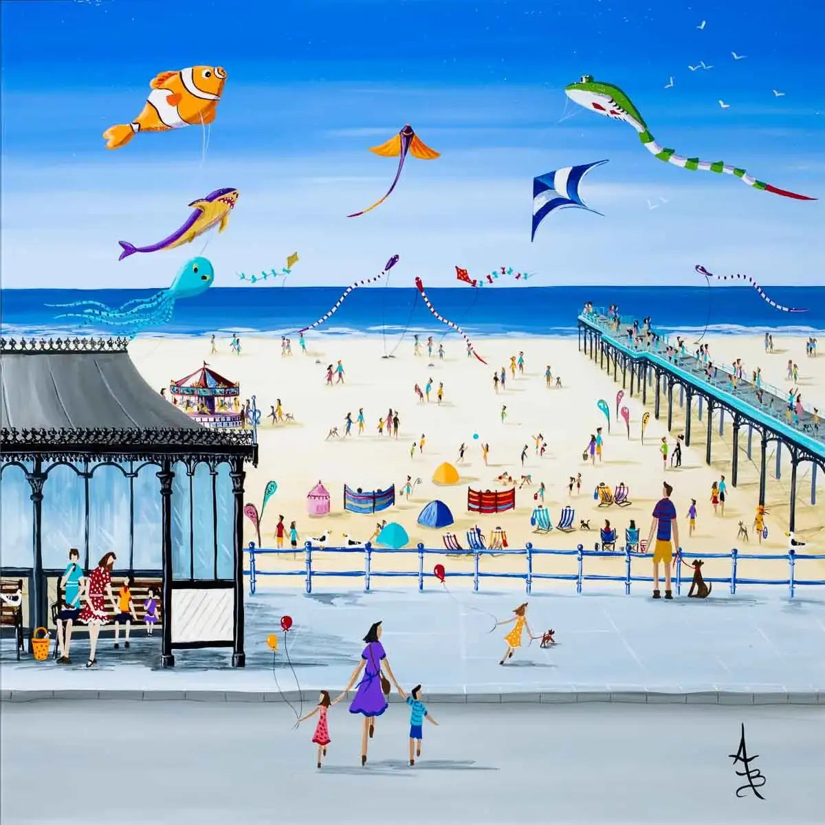 St. Anne's Kite Festival - Original - SOLD by artist Anne Blundell - Wyecliffe Galleries