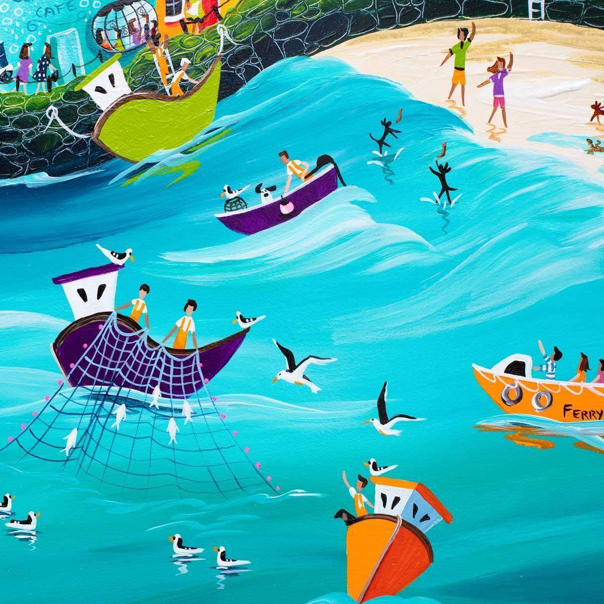 Stormy Skies and Salty Seadogs - Original - SOLD by artist Anne Blundell - Wyecliffe Galleries