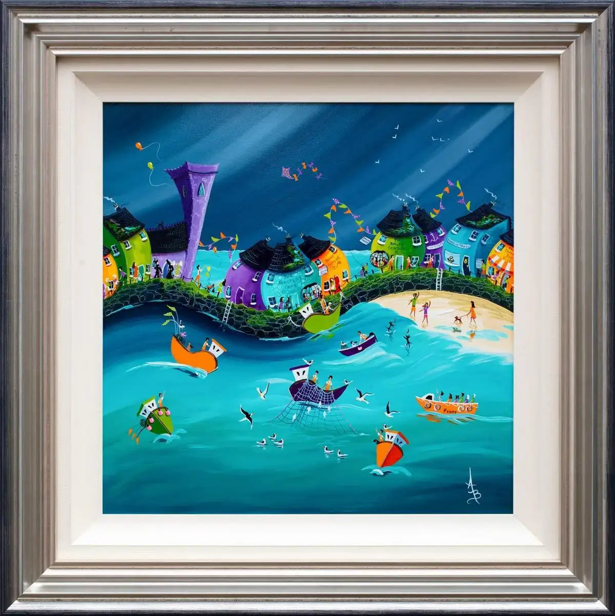 Stormy Skies and Salty Seadogs - Original - SOLD by artist Anne Blundell - Wyecliffe Galleries