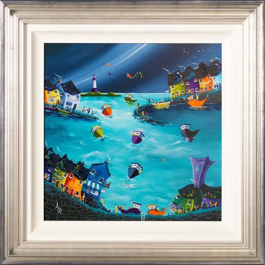 Stormy Skies Safe Harbour - Original - SOLD by artist Anne Blundell - Wyecliffe Galleries