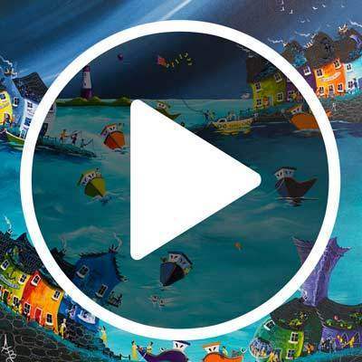 Stormy Skies Safe Harbour - Original - SOLD by artist Anne Blundell - Wyecliffe Galleries