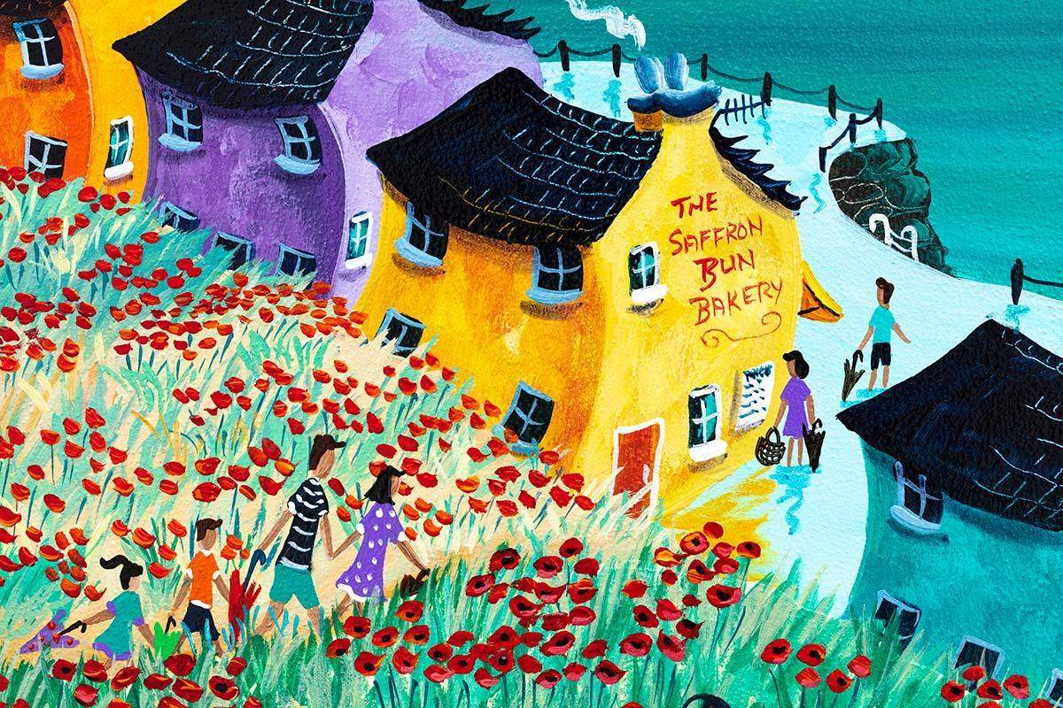 Summer Showers and Scarlet Poppies - Original - SOLD by artist Anne Blundell - Wyecliffe Galleries