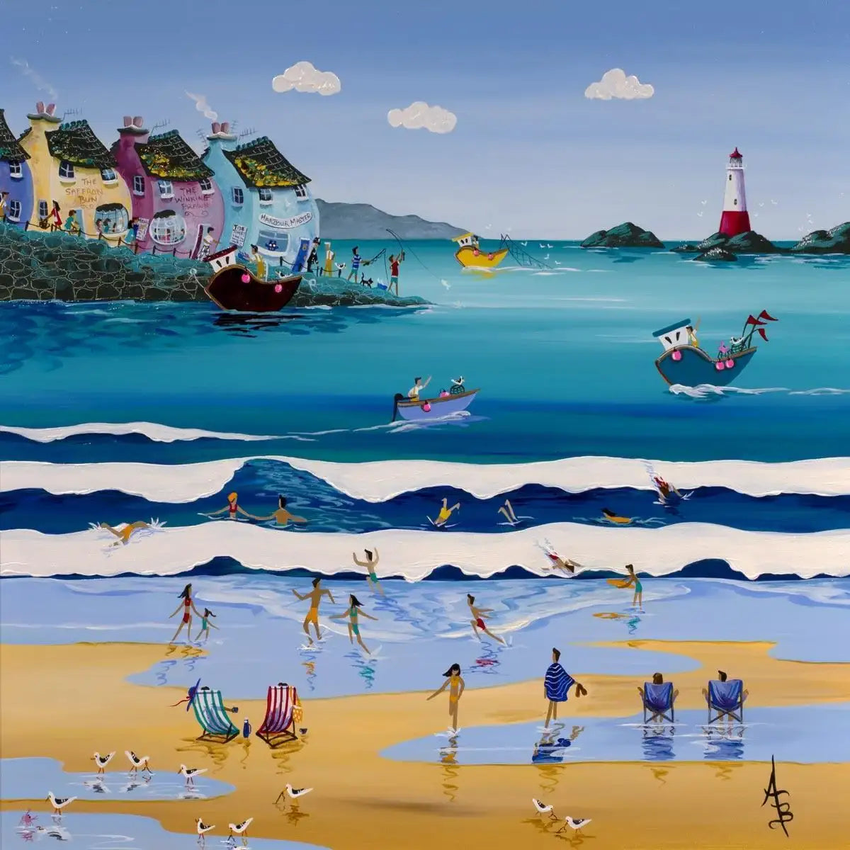 Summer Surf - Original - SOLD by artist Anne Blundell - Wyecliffe Galleries