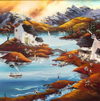 Sunset at the Swan - SOLD by artist Anne Blundell - Wyecliffe Galleries