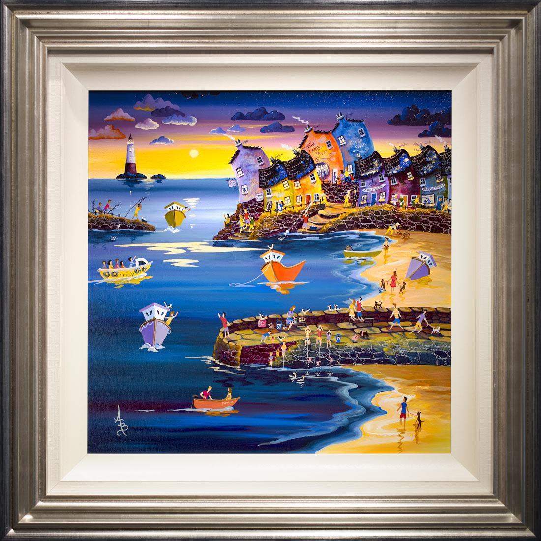 Sunset Over Crab Quay - Original - SOLD by artist Anne Blundell - Wyecliffe Galleries