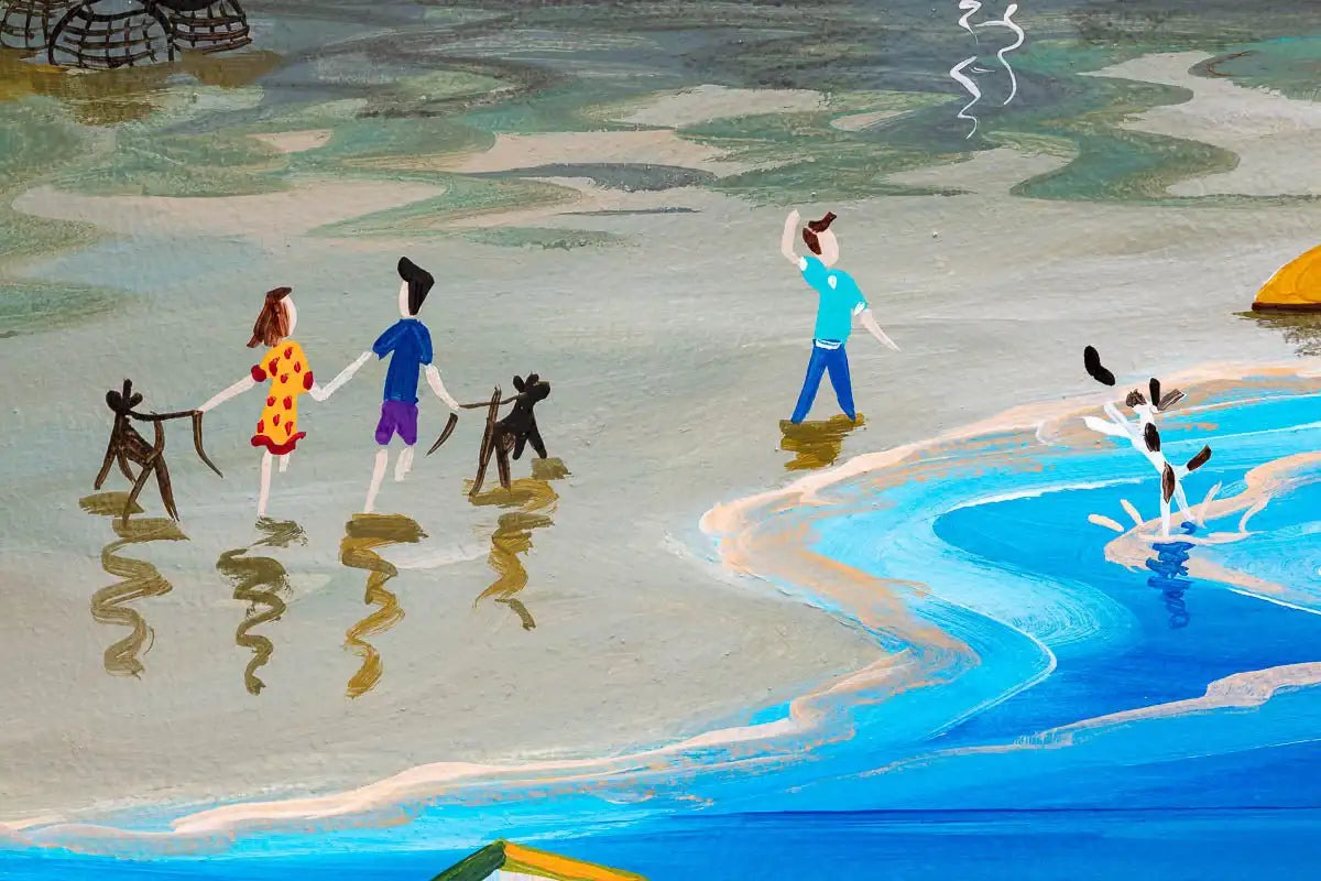 Sunset Puffins - Original SOLD by artist Anne Blundell - Wyecliffe Galleries