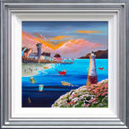 Sunset Puffins - Original SOLD by artist Anne Blundell - Wyecliffe Galleries