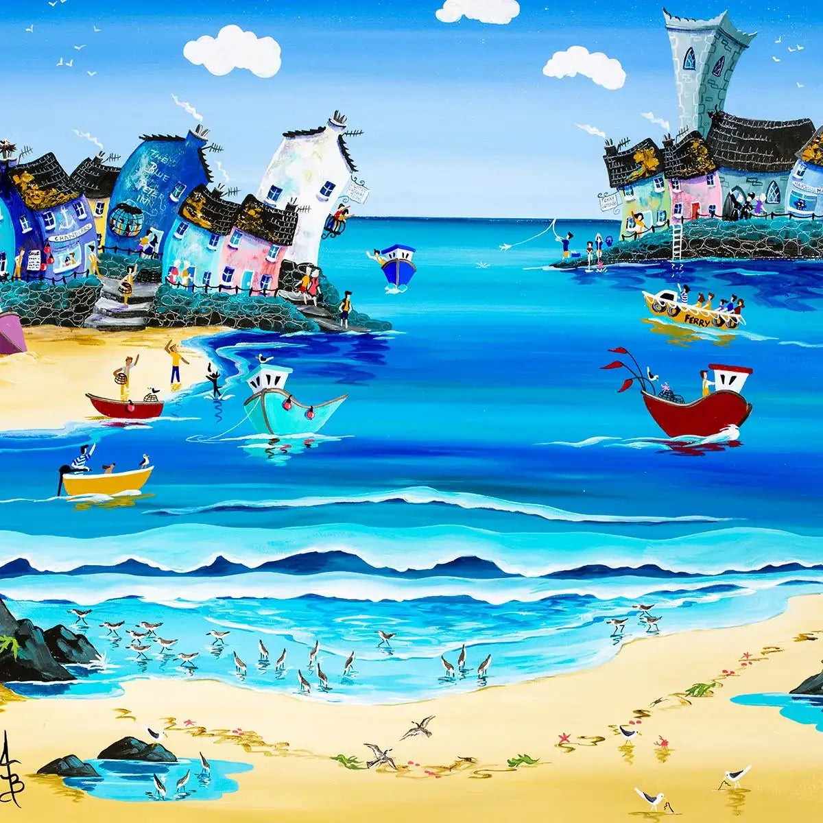 Surfside Sandelings - Original - SOLD by artist Anne Blundell - Wyecliffe Galleries