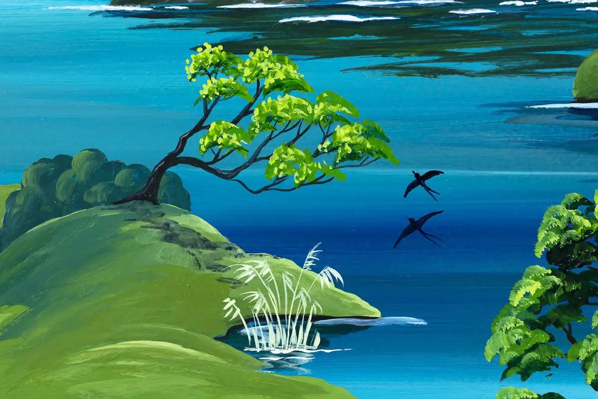 Swallows and Ramsons - Original - SOLD by artist Anne Blundell - Wyecliffe Galleries