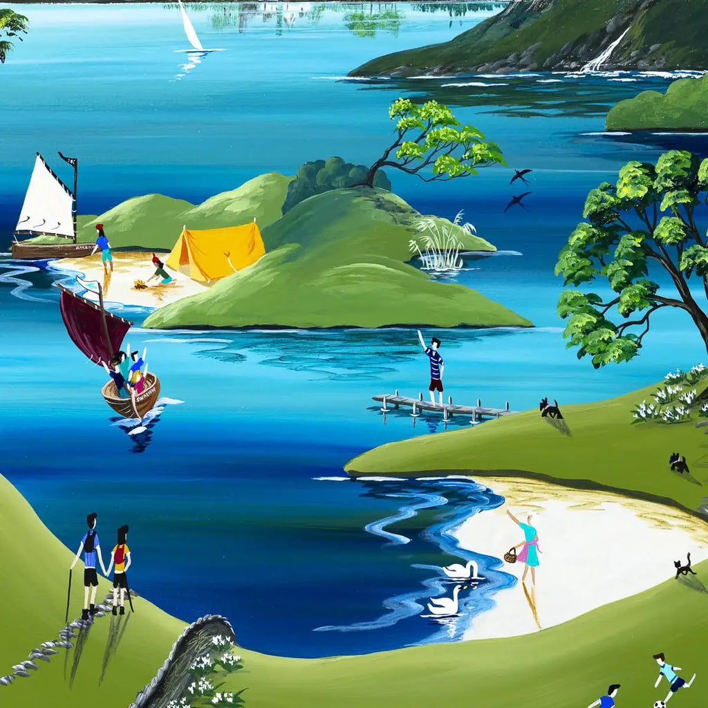 Swallows and Ramsons - Original - SOLD by artist Anne Blundell - Wyecliffe Galleries