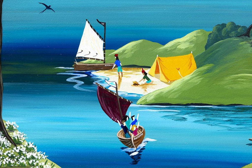 Swallows and Ramsons - Original - SOLD by artist Anne Blundell - Wyecliffe Galleries