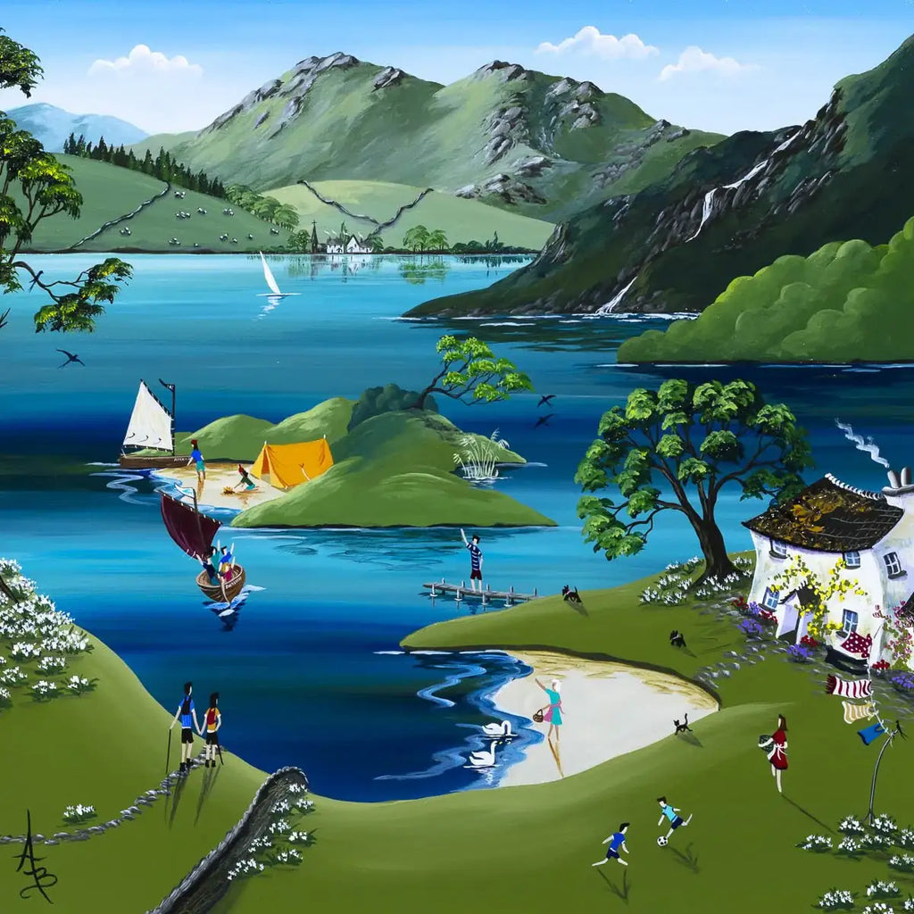 Swallows and Ramsons - Original - SOLD by artist Anne Blundell - Wyecliffe Galleries