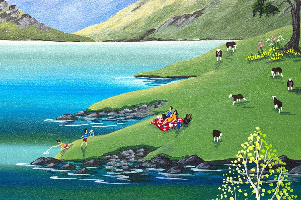Tea and Cake Break - Original - SOLD by artist Anne Blundell - Wyecliffe Galleries