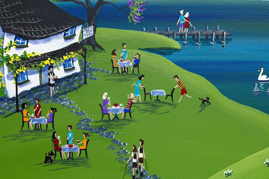 Tea and Cake Break - Original - SOLD by artist Anne Blundell - Wyecliffe Galleries