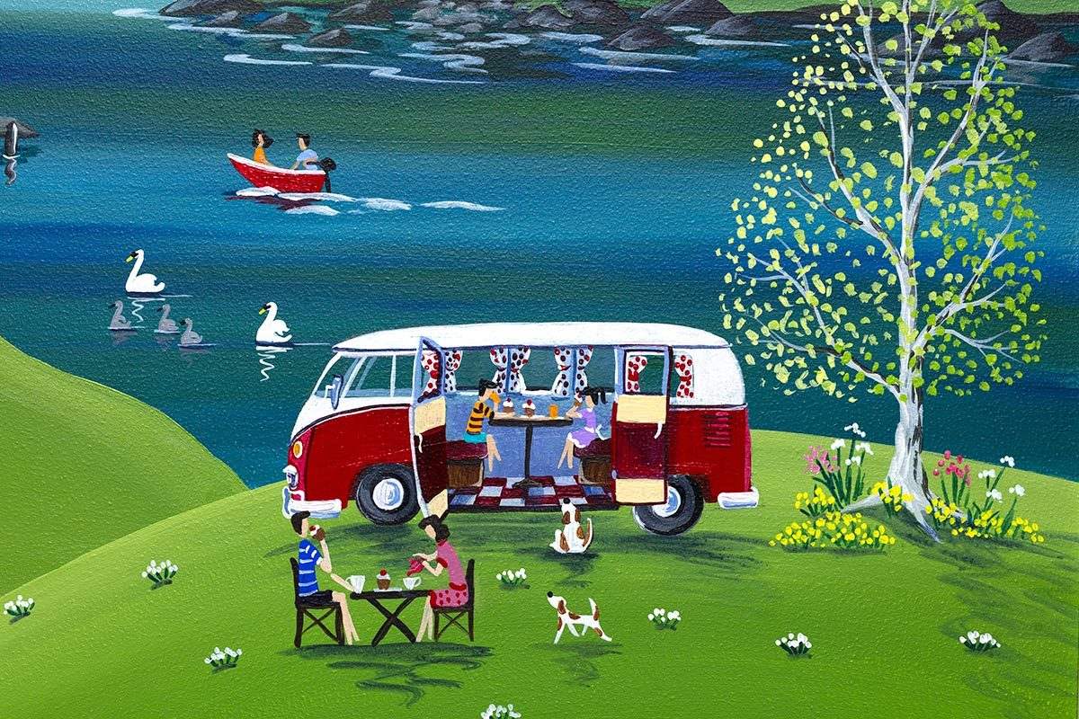 Tea and Cake Break - Original - SOLD by artist Anne Blundell - Wyecliffe Galleries