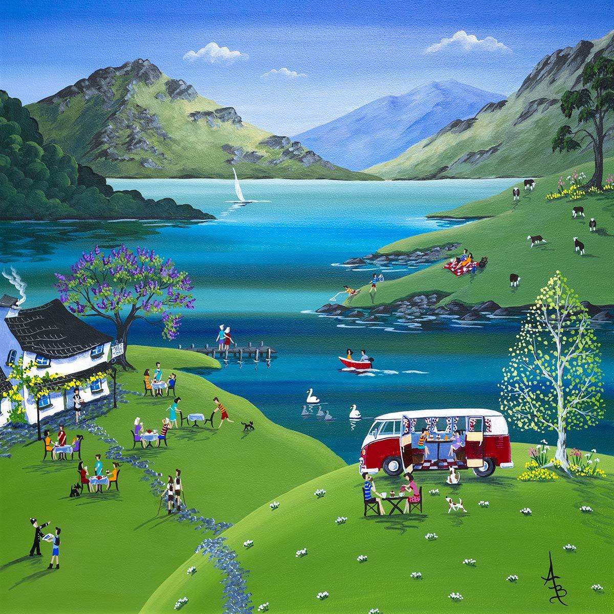 Tea and Cake Break - Original - SOLD by artist Anne Blundell - Wyecliffe Galleries