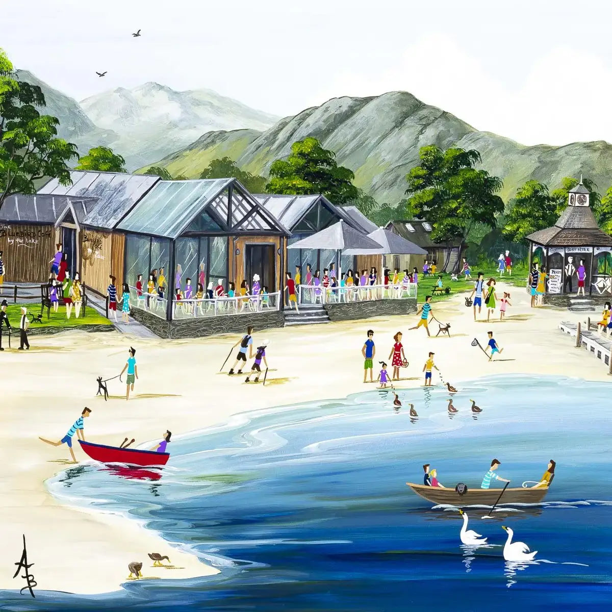 The Bluebird Coniston - Original - SOLD by artist Anne Blundell - Wyecliffe Galleries