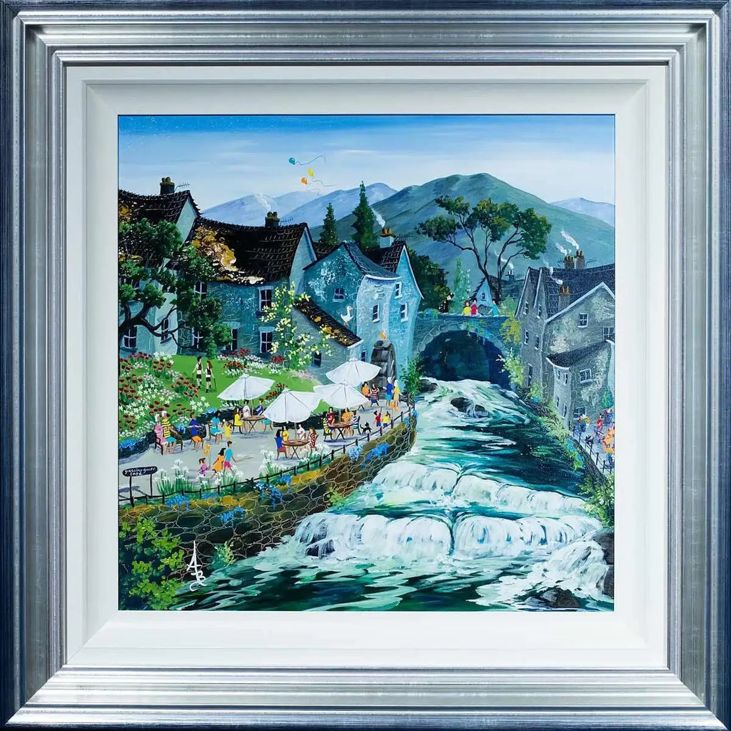 The Giggling Goose Cafe - SOLD by artist Anne Blundell - Wyecliffe Galleries