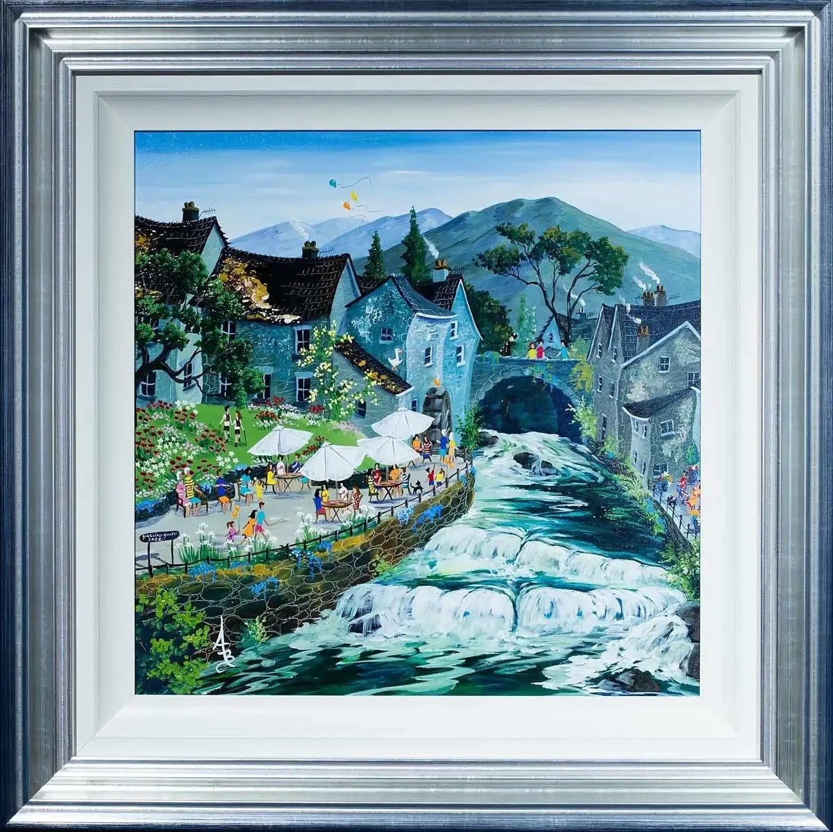 The Giggling Goose Cafe - SOLD by artist Anne Blundell - Wyecliffe Galleries