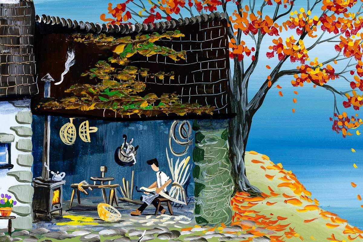 The Swill Basket Maker - Original - SOLD by artist Anne Blundell - Wyecliffe Galleries